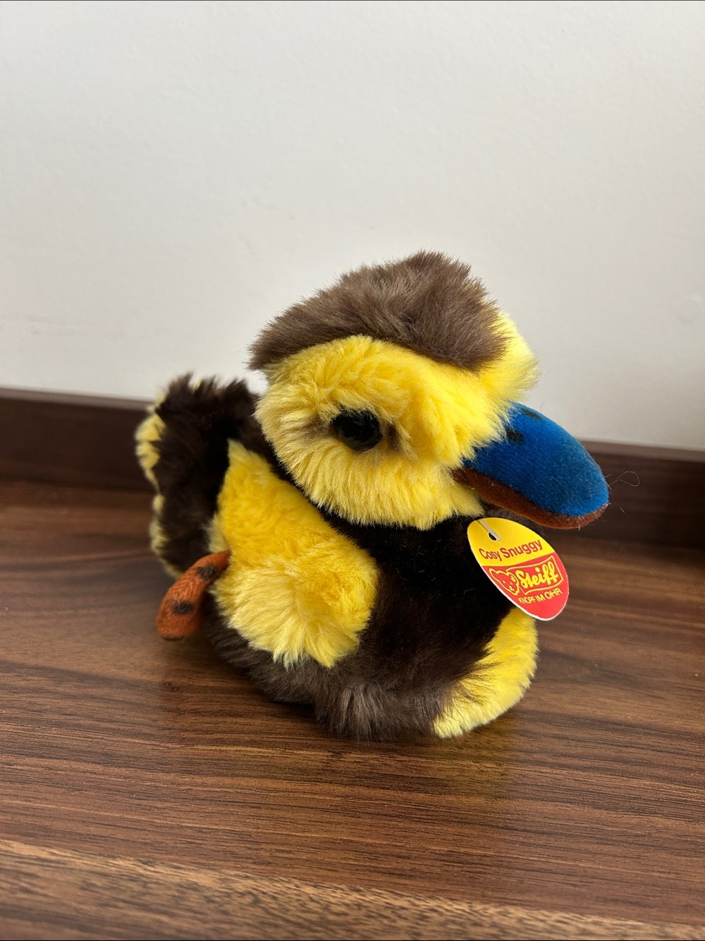 Vintage Steiff “Cosy Snuggy” Plush Duck, 1980s with tags 5381/13